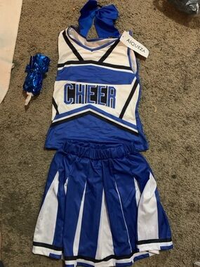 Que Blue and White Cheerleader Costume